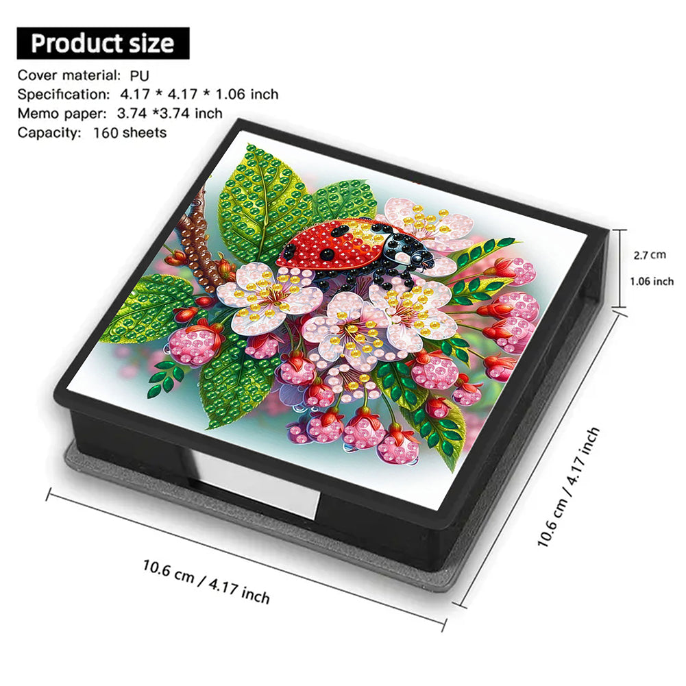 Cross Leather Diamond Art Note Box with 160 Sheets of Paper for Adults Beginners