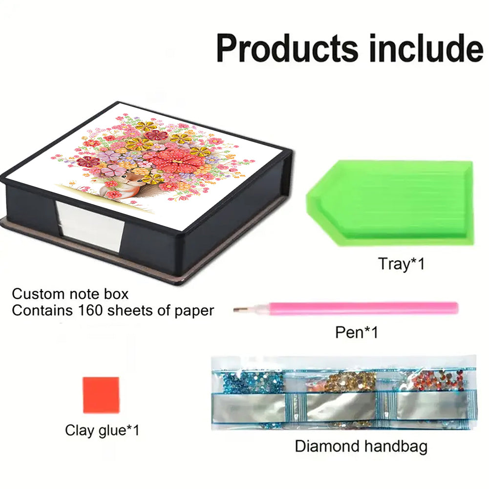 Cross Leather Diamond Art Note Box with 160 Sheets of Paper for Adults Beginners