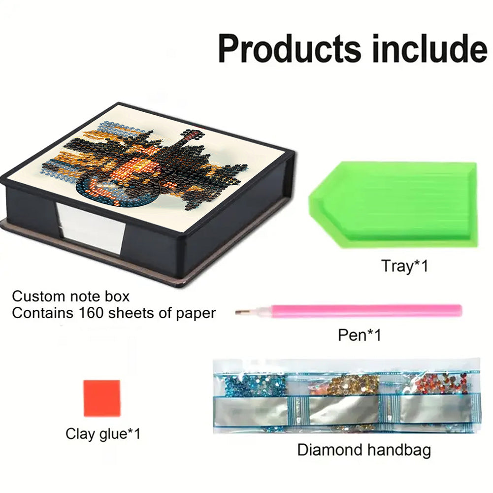 Cross Leather Diamond Art Note Box with 160 Sheets of Paper for Adults Beginners