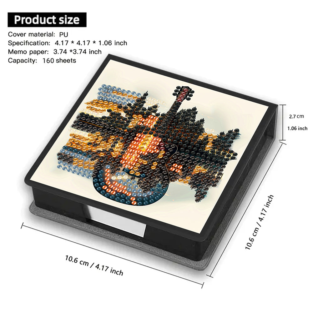 Cross Leather Diamond Art Note Box with 160 Sheets of Paper for Adults Beginners