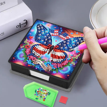 Cross Leather Diamond Art Note Box with 160 Sheets of Paper for Adults Beginners