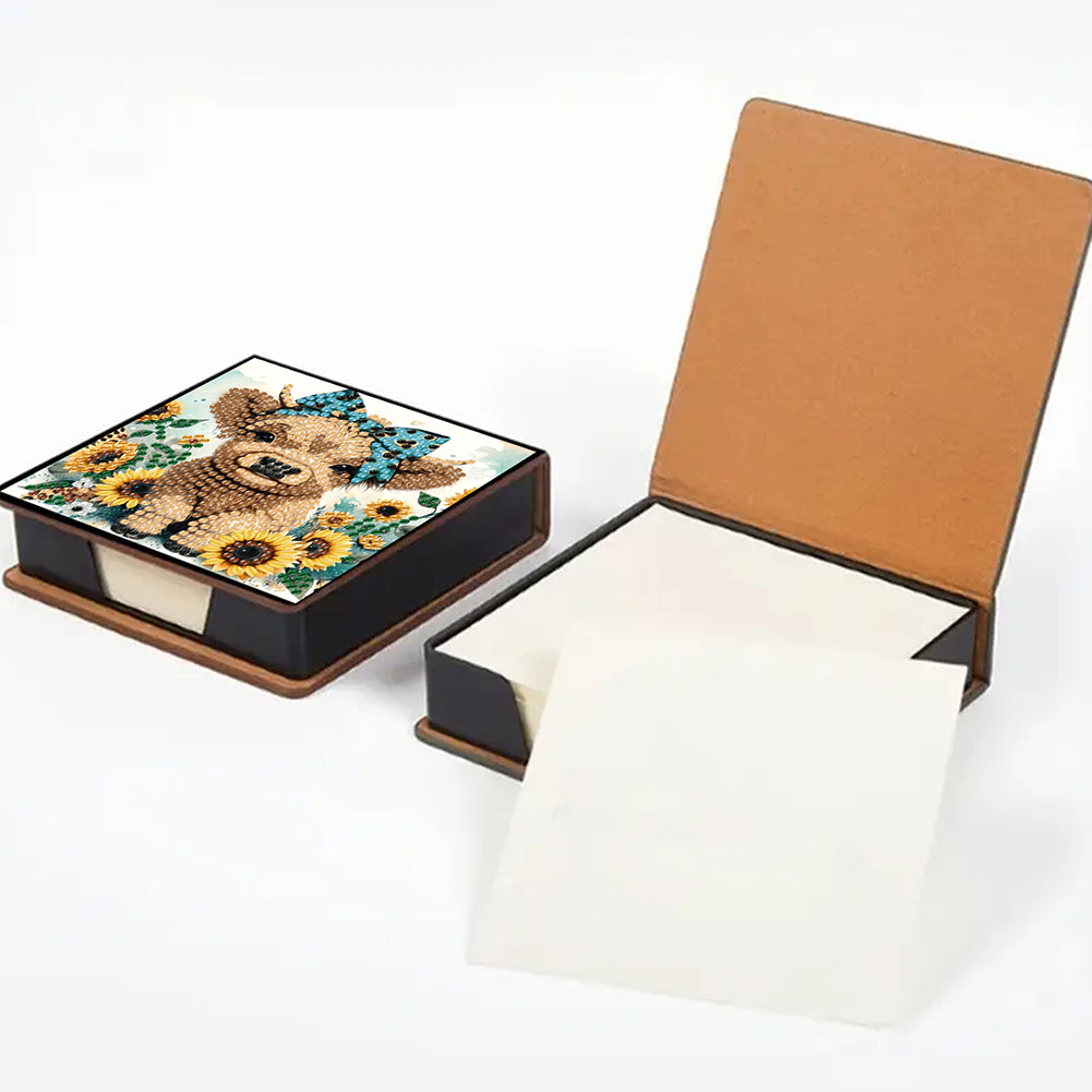 Cross Leather Diamond Art Note Box with 160 Sheets of Paper for Adults Beginners