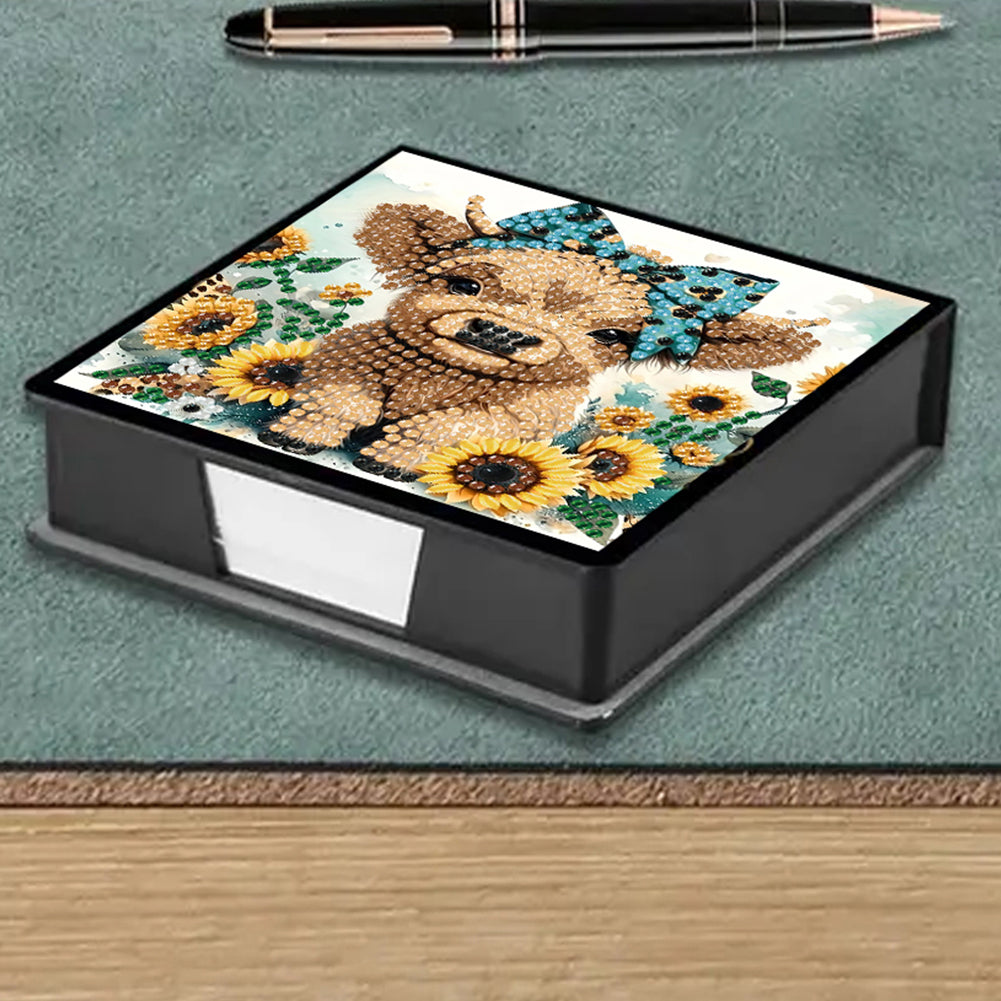Cross Leather Diamond Art Note Box with 160 Sheets of Paper for Adults Beginners
