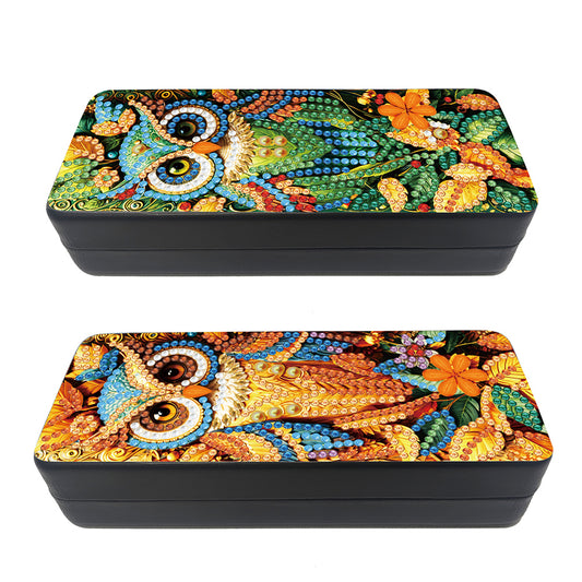 2Pcs Diamond Painting Eyeglasses Case Glasses Storage Case for Friends Gift