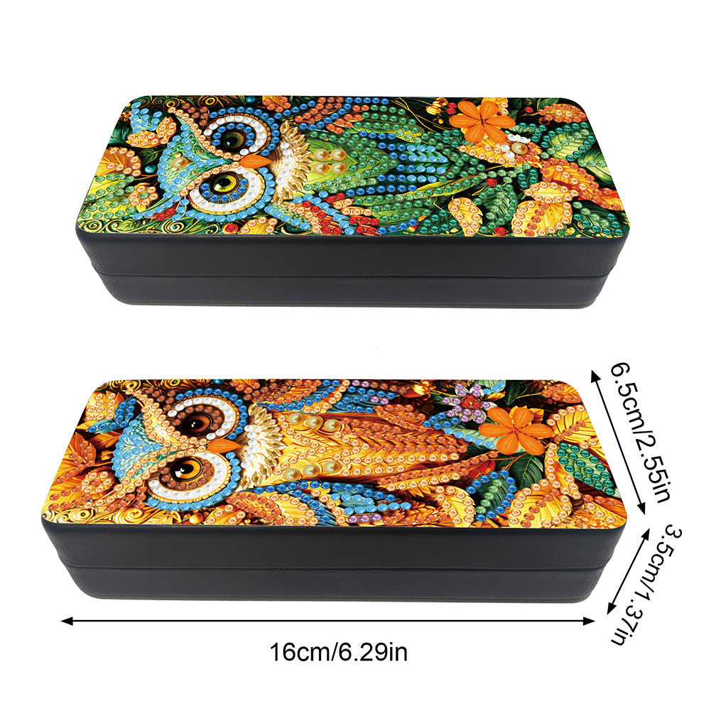 2Pcs Diamond Painting Eyeglasses Case Glasses Storage Case for Friends Gift