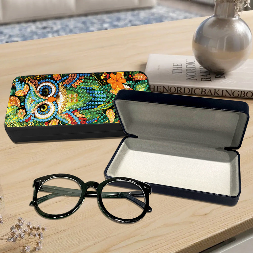 2Pcs Diamond Painting Eyeglasses Case Glasses Storage Case for Friends Gift