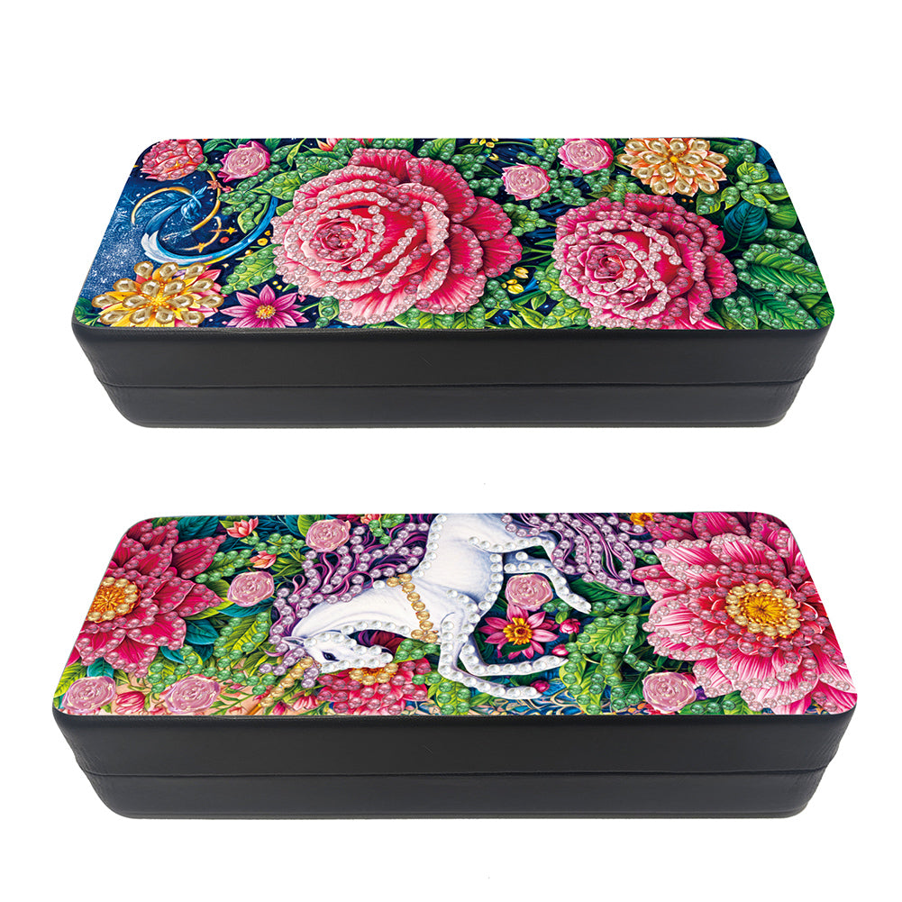 2Pcs Diamond Painting Eyeglasses Case Glasses Storage Case for Friends Gift