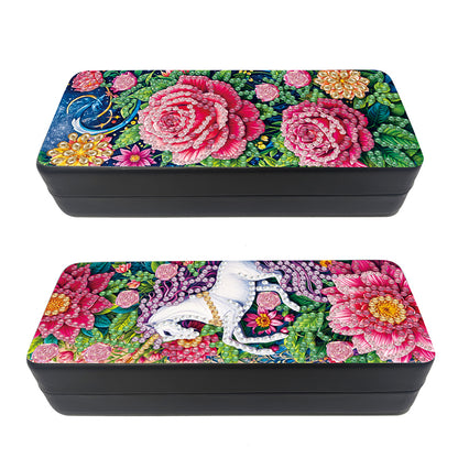 2Pcs Diamond Painting Eyeglasses Case Glasses Storage Case for Friends Gift