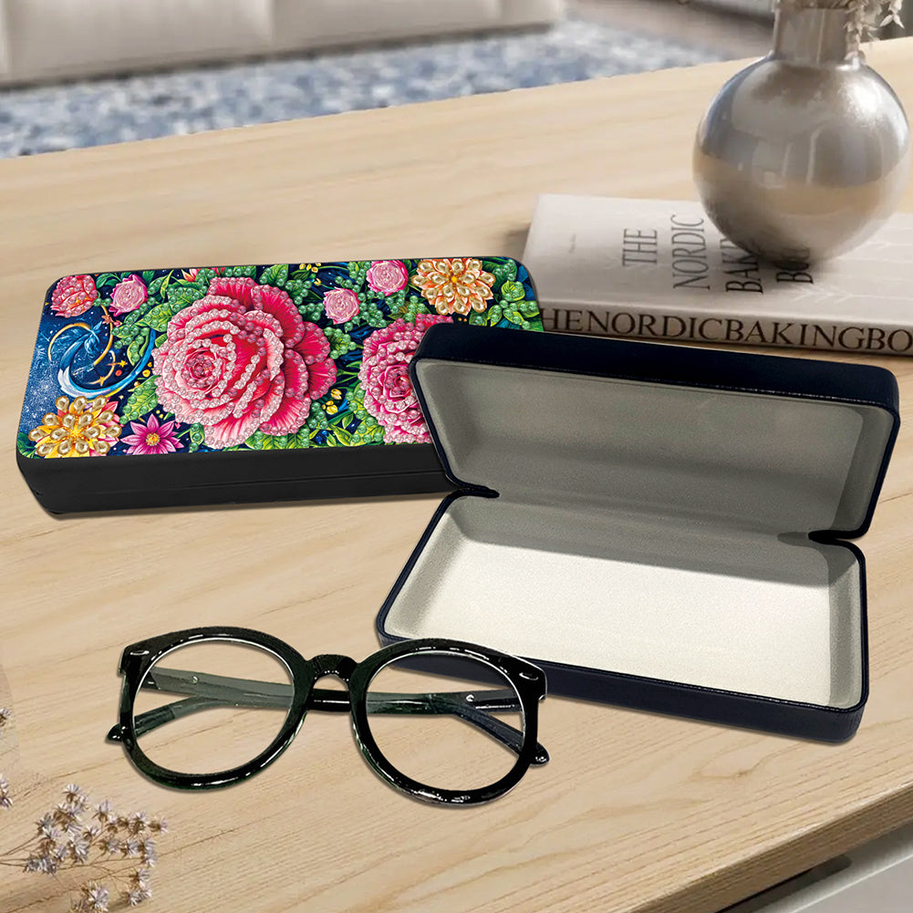 2Pcs Diamond Painting Eyeglasses Case Glasses Storage Case for Friends Gift