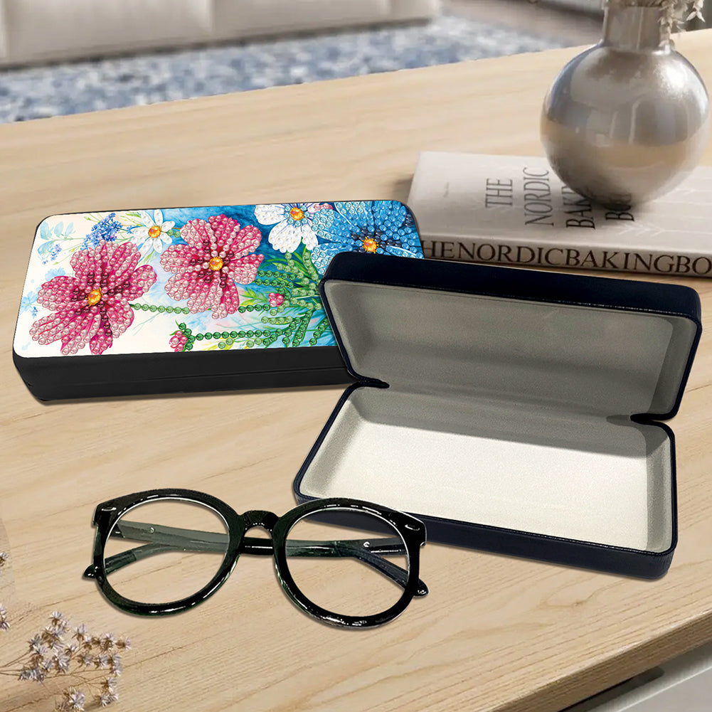 2Pcs Diamond Painting Eyeglasses Case Glasses Storage Case for Friends Gift