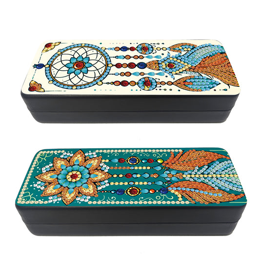 2Pcs Diamond Painting Eyeglasses Case Glasses Storage Case for Friends Gift