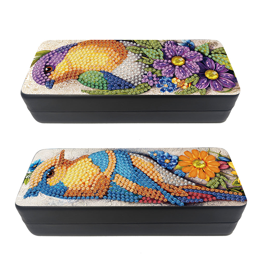2Pcs Diamond Painting Eyeglasses Case Glasses Storage Case for Friends Gift