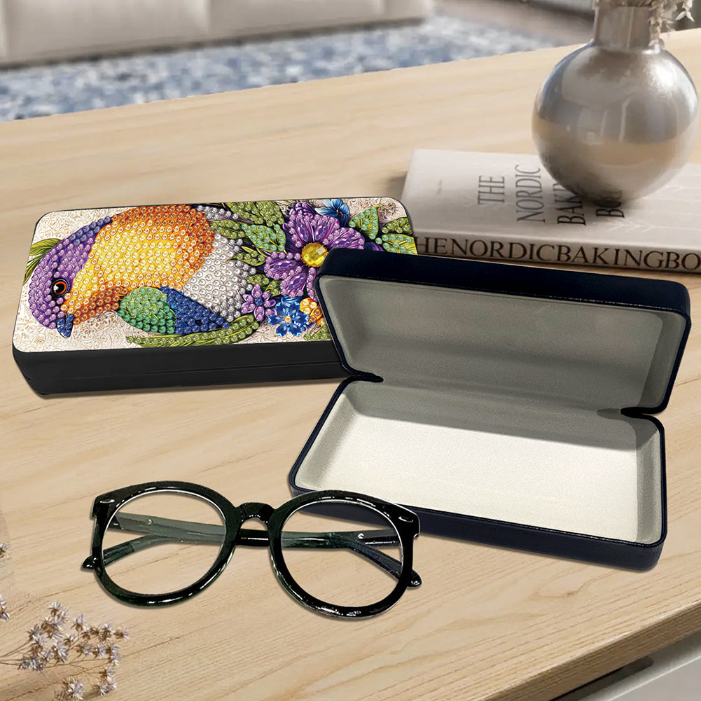 2Pcs Diamond Painting Eyeglasses Case Glasses Storage Case for Friends Gift