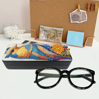 2Pcs Diamond Painting Eyeglasses Case Glasses Storage Case for Friends Gift