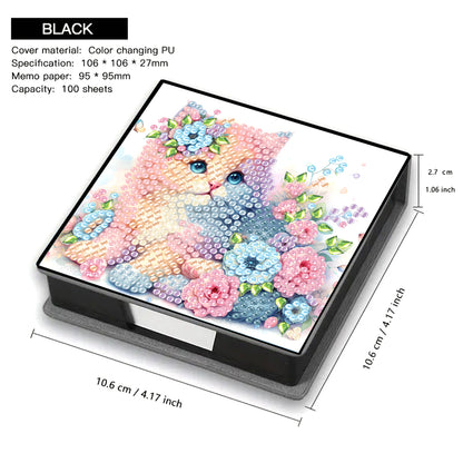 Cross Leather Diamond Art Note Box with 160 Sheets of Paper for Adults Beginners
