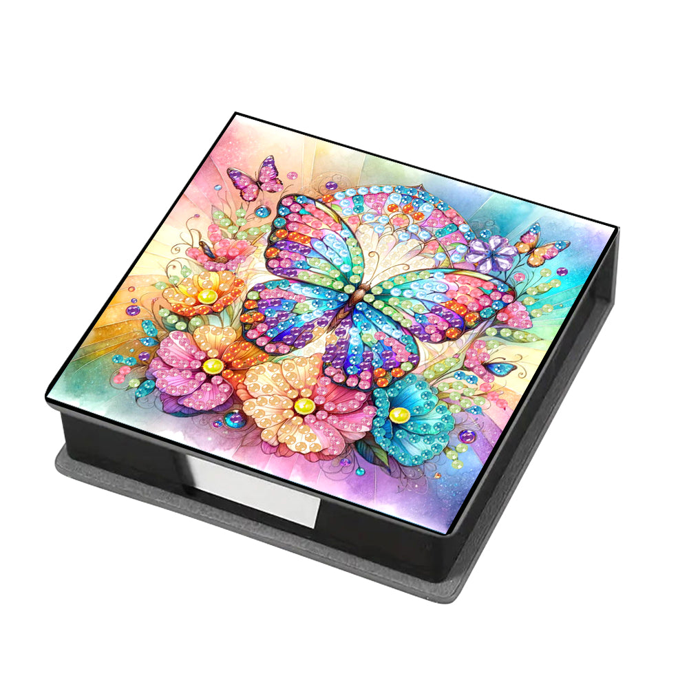 Cross Leather Diamond Art Note Box with 160 Sheets of Paper for Adults Beginners