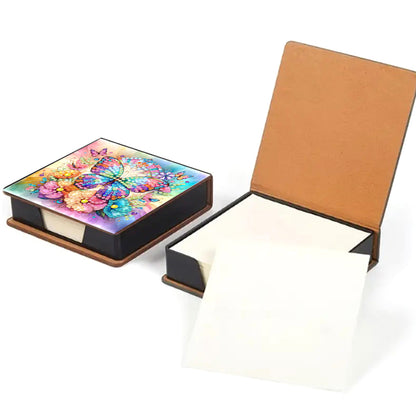 Cross Leather Diamond Art Note Box with 160 Sheets of Paper for Adults Beginners