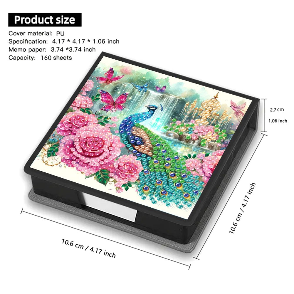 Cross Leather Diamond Art Note Box with 160 Sheets of Paper for Adults Beginners