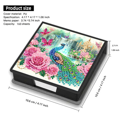 Cross Leather Diamond Art Note Box with 160 Sheets of Paper for Adults Beginners