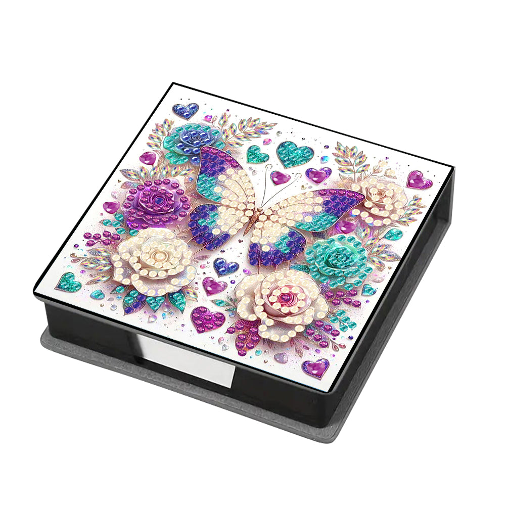 Cross Leather Diamond Art Note Box with 160 Sheets of Paper for Adults Beginners