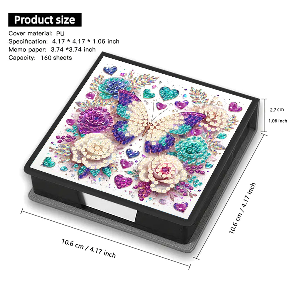 Cross Leather Diamond Art Note Box with 160 Sheets of Paper for Adults Beginners
