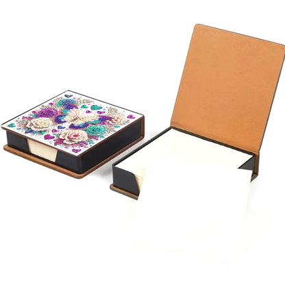 Cross Leather Diamond Art Note Box with 160 Sheets of Paper for Adults Beginners