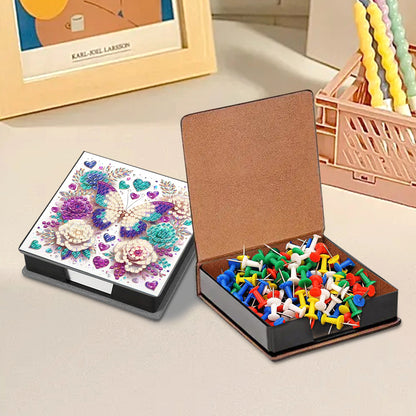 Cross Leather Diamond Art Note Box with 160 Sheets of Paper for Adults Beginners