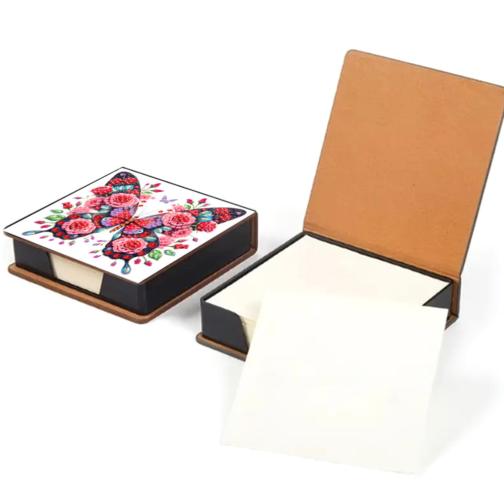 Cross Leather Diamond Art Note Box with 160 Sheets of Paper for Adults Beginners