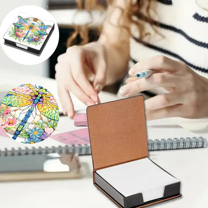 Cross Leather Diamond Art Note Box with 160 Sheets of Paper for Adults Beginners