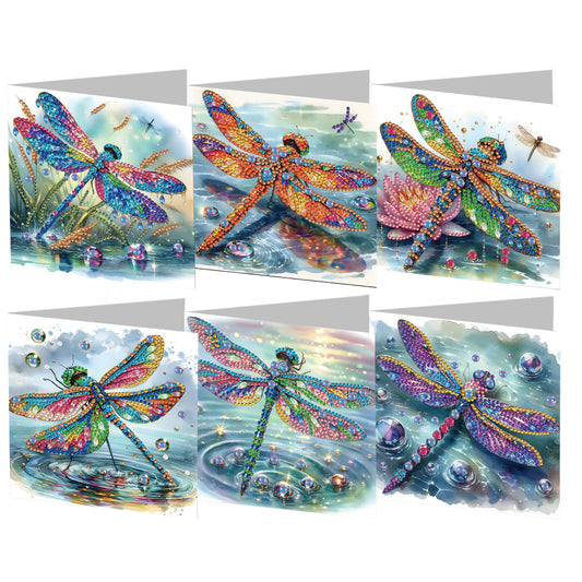 6pcs Diamond Painting Greeting Cards DIY Handmade Diamond Art Cards for Adults