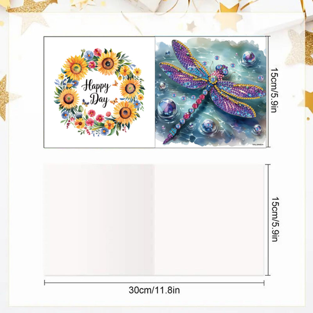 6pcs Diamond Painting Greeting Cards DIY Handmade Diamond Art Cards for Adults