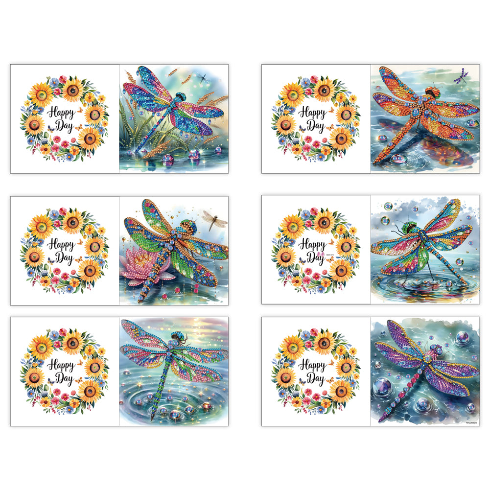 6pcs Diamond Painting Greeting Cards DIY Handmade Diamond Art Cards for Adults