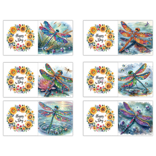 6pcs Diamond Painting Greeting Cards DIY Handmade Diamond Art Cards for Adults