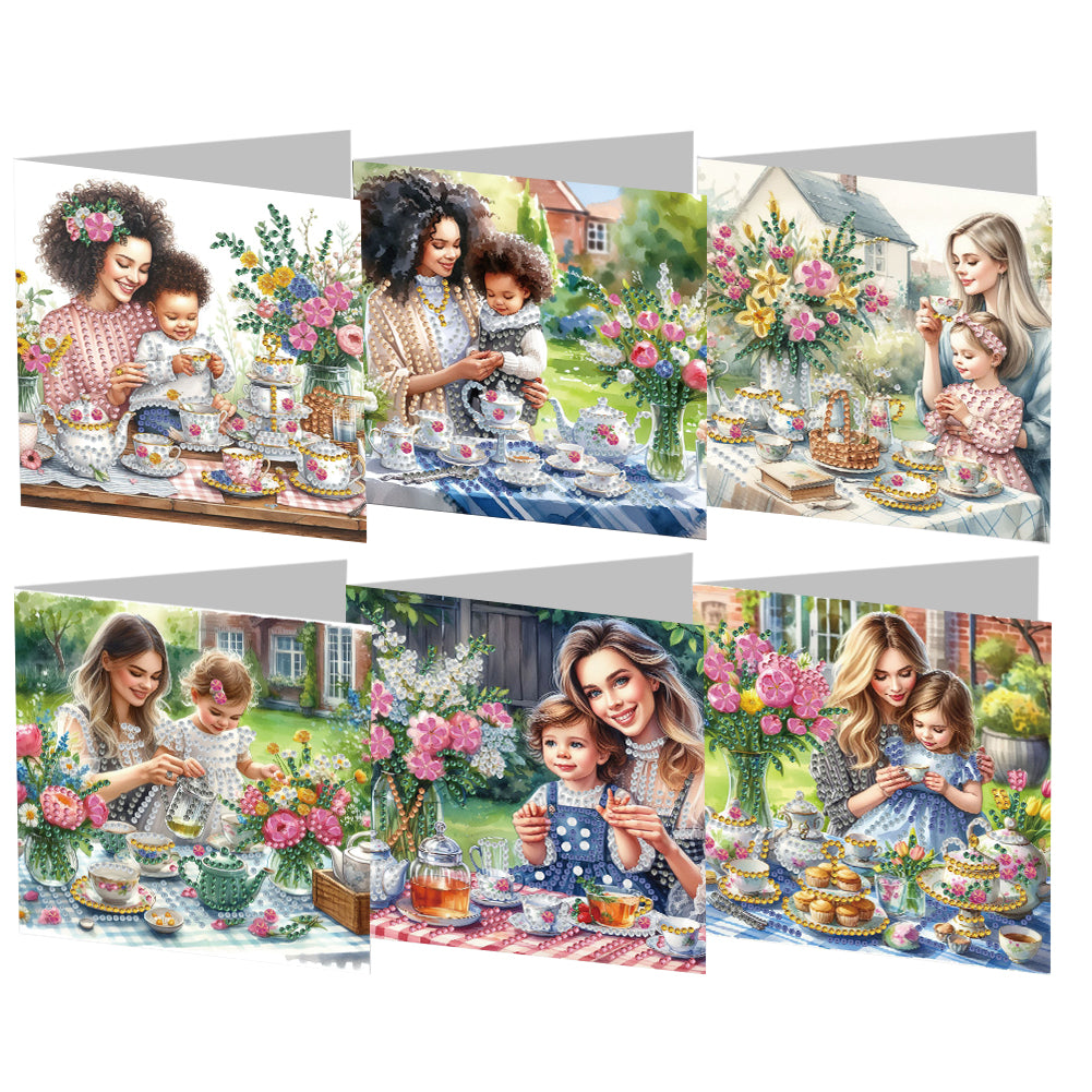 6pcs Diamond Painting Greeting Cards DIY Handmade Diamond Art Cards for Adults