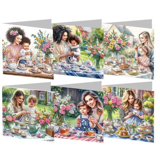 6pcs Diamond Painting Greeting Cards DIY Handmade Diamond Art Cards for Adults