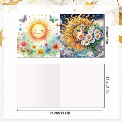 6pcs Diamond Painting Greeting Cards DIY Handmade Diamond Art Cards for Adults