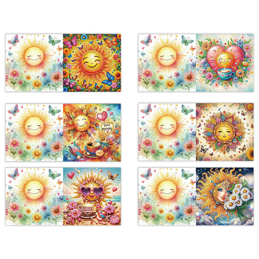 6pcs Diamond Painting Greeting Cards DIY Handmade Diamond Art Cards for Adults