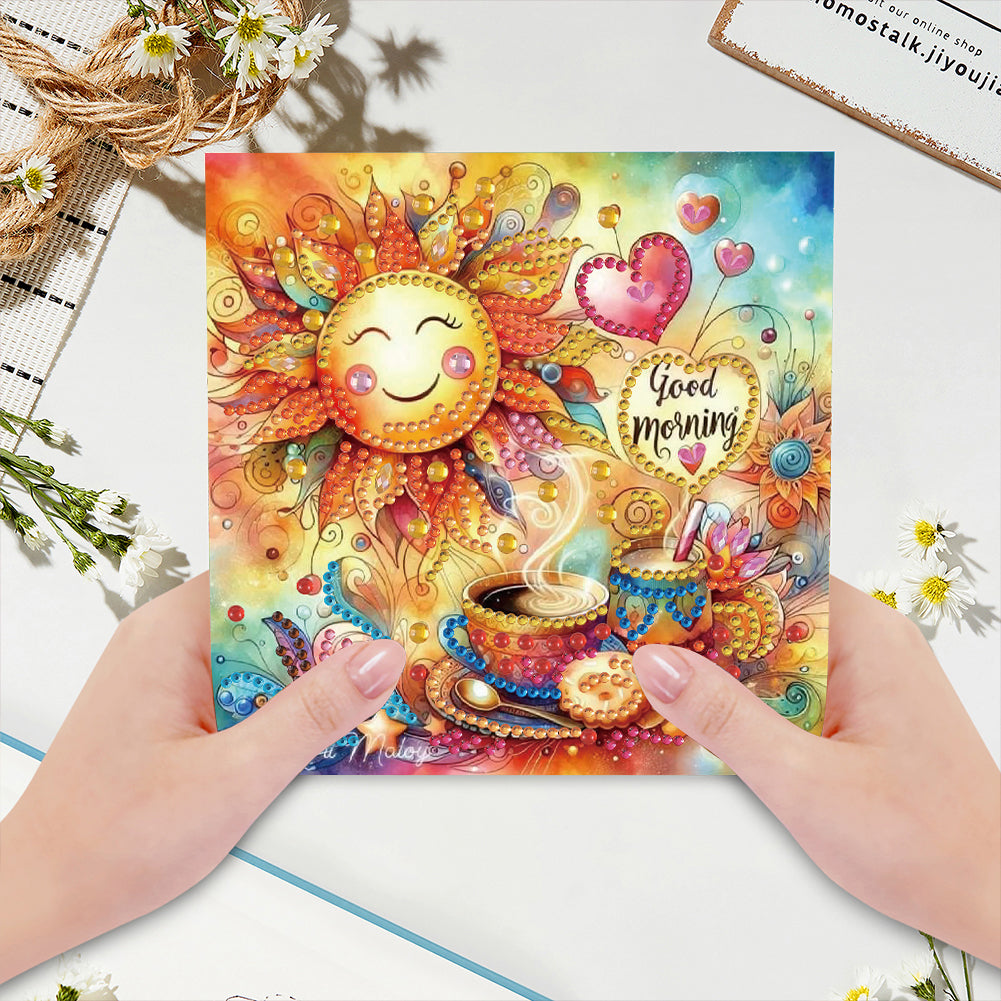 6pcs Diamond Painting Greeting Cards DIY Handmade Diamond Art Cards for Adults