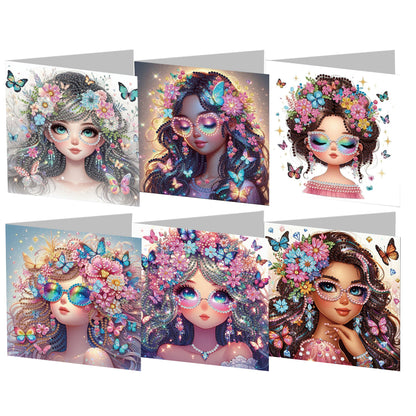 6pcs Diamond Painting Greeting Cards DIY Handmade Diamond Art Cards for Adults