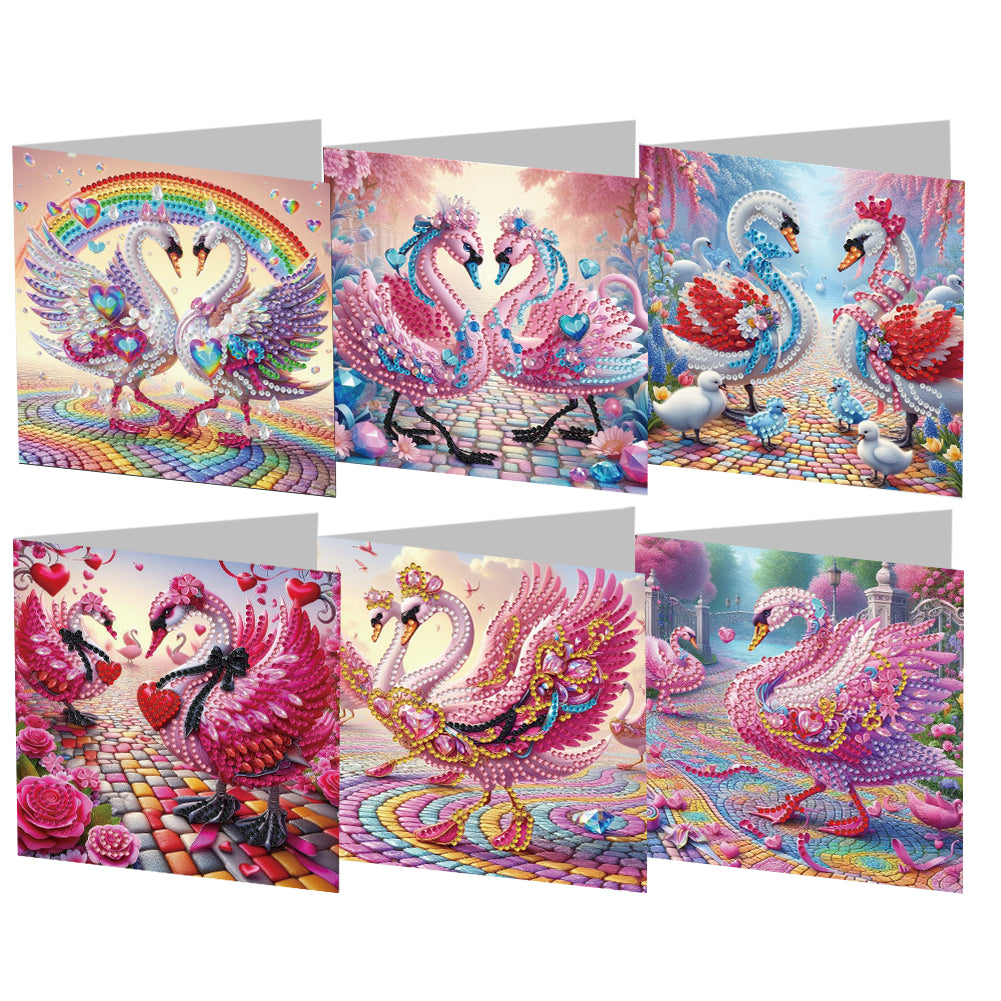 6pcs Diamond Painting Greeting Cards DIY Handmade Diamond Art Cards for Adults