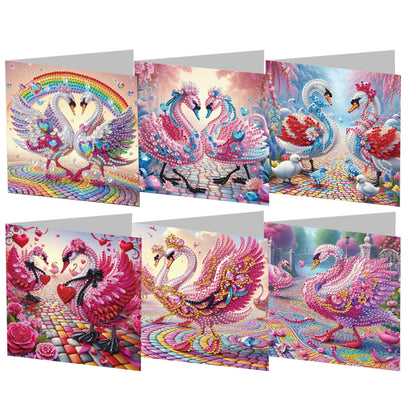 6pcs Diamond Painting Greeting Cards DIY Handmade Diamond Art Cards for Adults