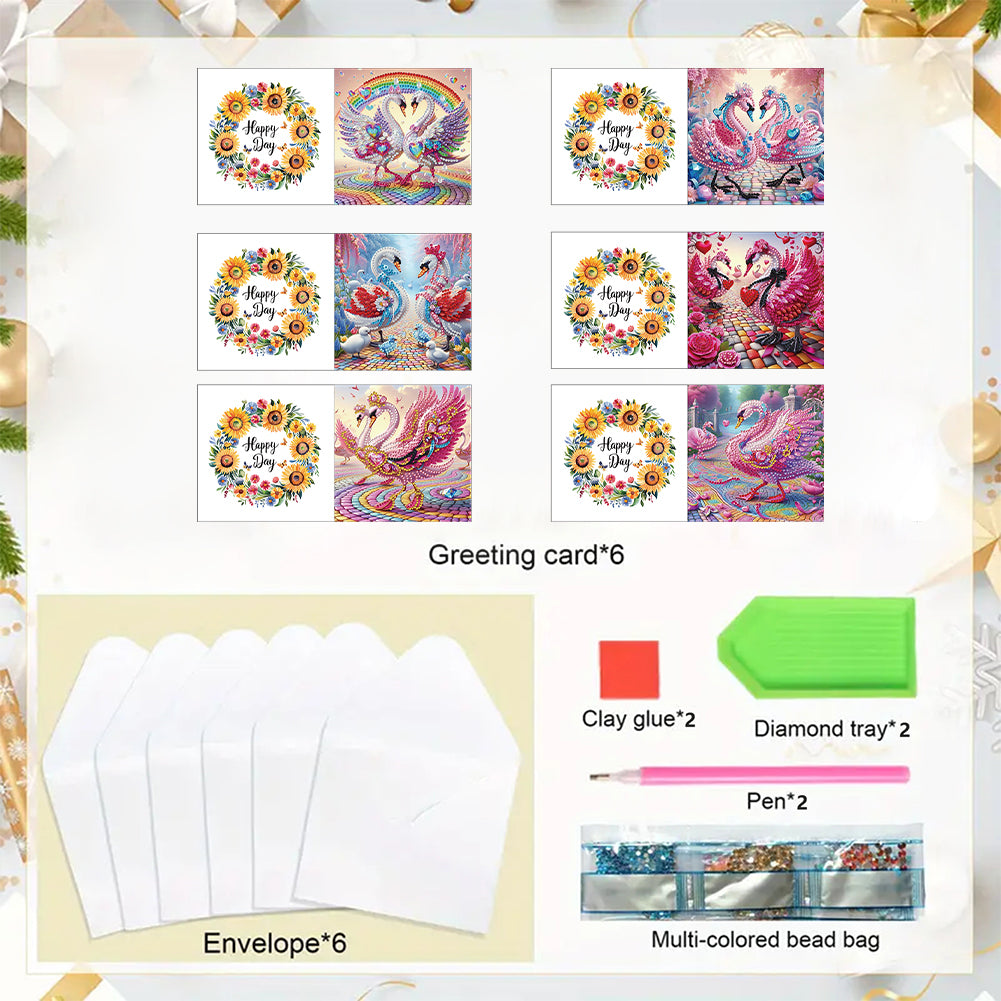 6pcs Diamond Painting Greeting Cards DIY Handmade Diamond Art Cards for Adults