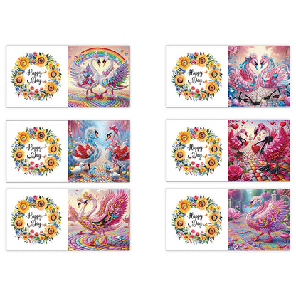 6pcs Diamond Painting Greeting Cards DIY Handmade Diamond Art Cards for Adults