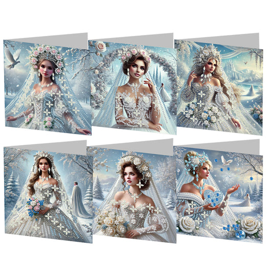 6pcs Diamond Painting Greeting Cards DIY Handmade Diamond Art Cards for Adults