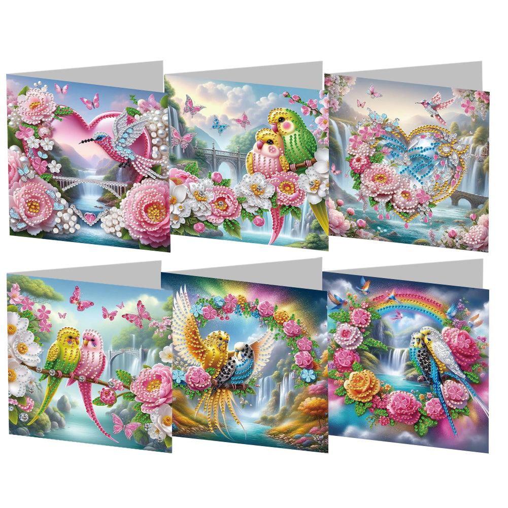 6pcs Diamond Painting Greeting Cards DIY Handmade Diamond Art Cards for Adults