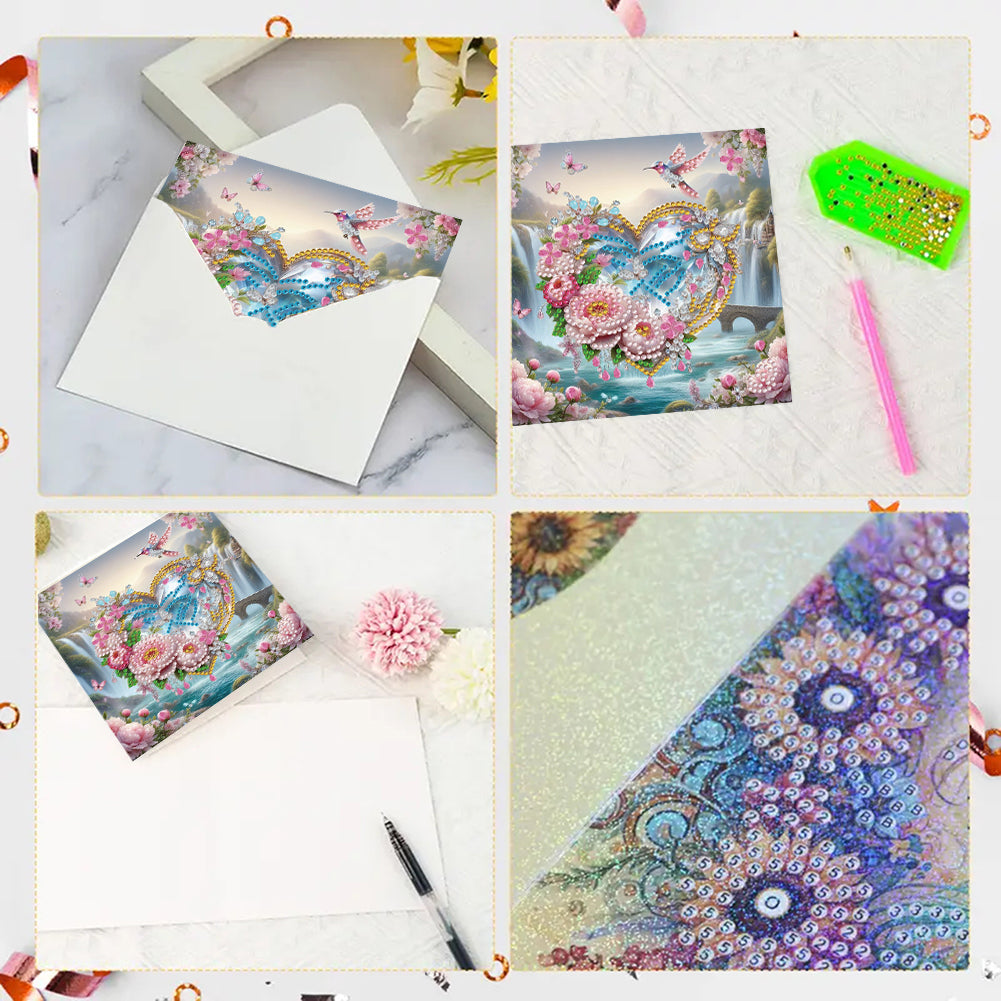 6pcs Diamond Painting Greeting Cards DIY Handmade Diamond Art Cards for Adults