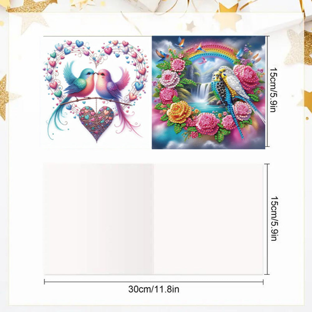 6pcs Diamond Painting Greeting Cards DIY Handmade Diamond Art Cards for Adults