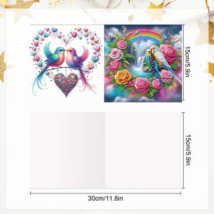 6pcs Diamond Painting Greeting Cards DIY Handmade Diamond Art Cards for Adults