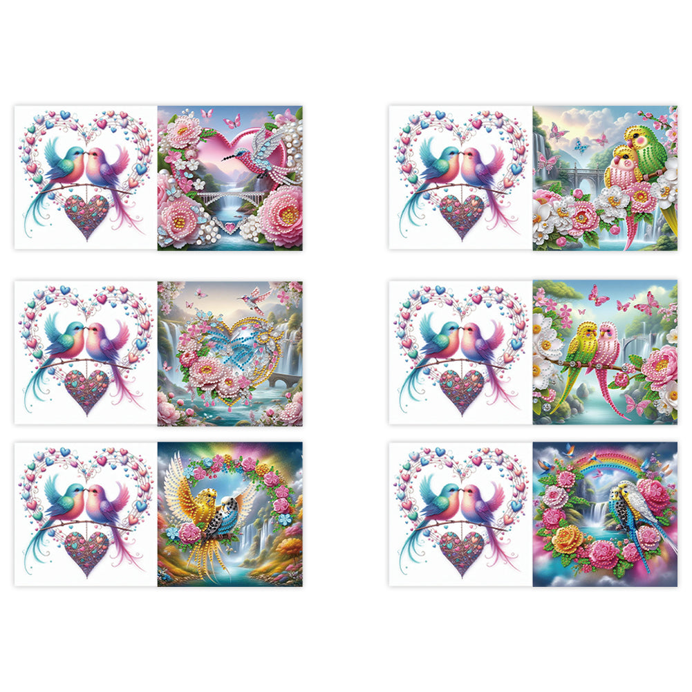 6pcs Diamond Painting Greeting Cards DIY Handmade Diamond Art Cards for Adults