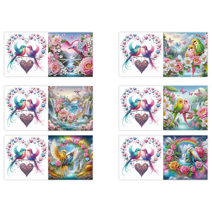 6pcs Diamond Painting Greeting Cards DIY Handmade Diamond Art Cards for Adults